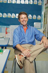 Angus in the classroom at Paul Cuffee School, one of Rhode Island's most successful schools 
serving low-income kids.